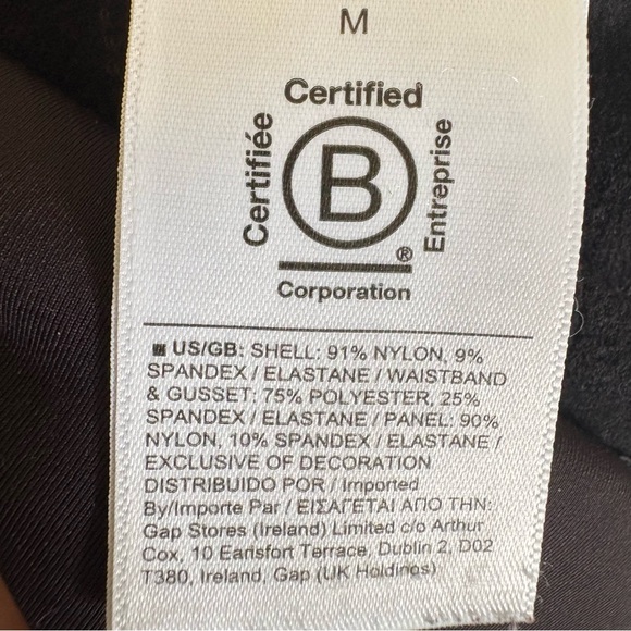 Athleta Medium Black Peak Hybrid Fleece‎ Athletic Tights Leggings Nylon blend - Picture 10 of 11